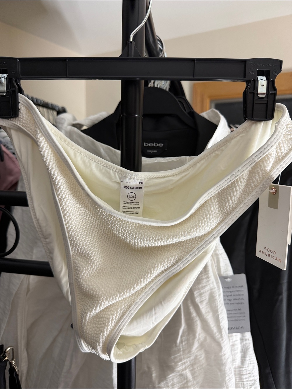Good American White Textured High-Cut Brief